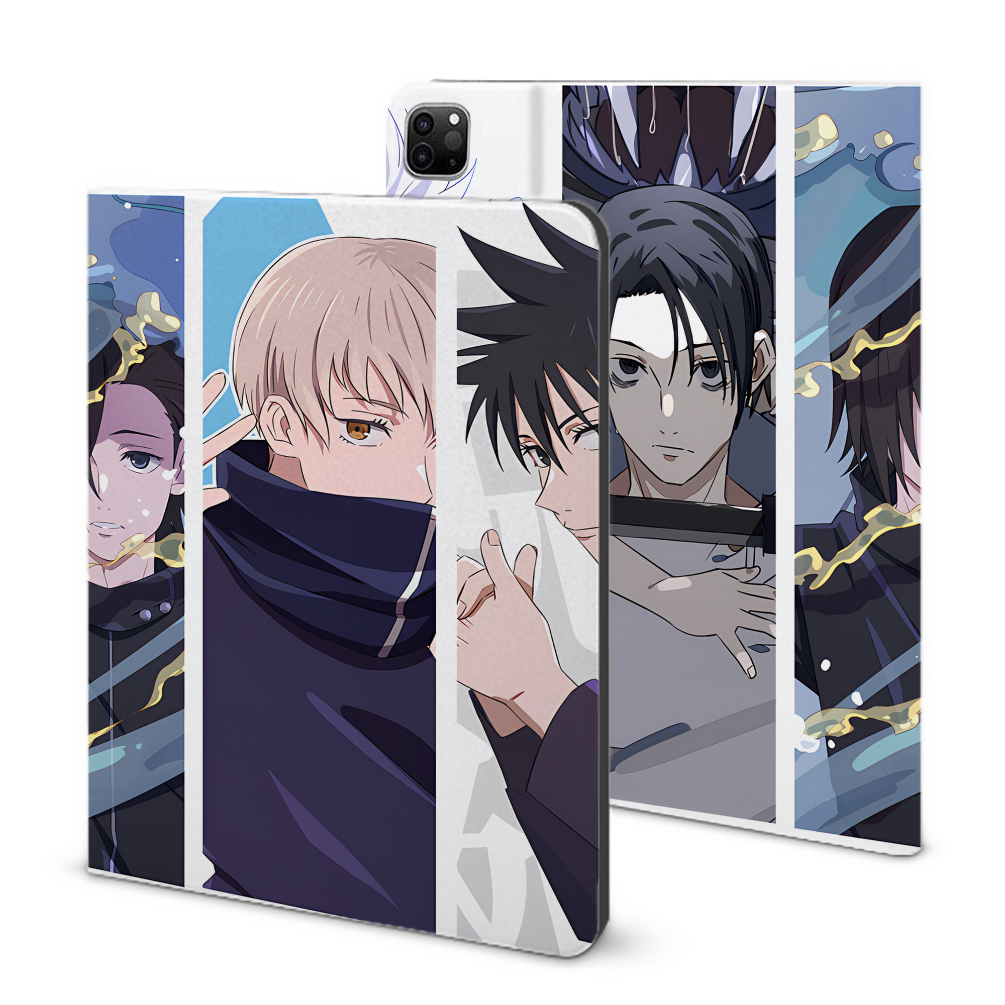 （画像用） 呪術廻戦 Jujutsu Kaisen IPad ケース ブック型 PUレザー TPU 耐衝撃 軽量 薄型 ペン収納なし 全面保護 IPad 各モデル対応